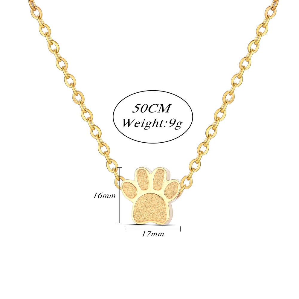 Stainless Steel Paw Print Perfume Necklace