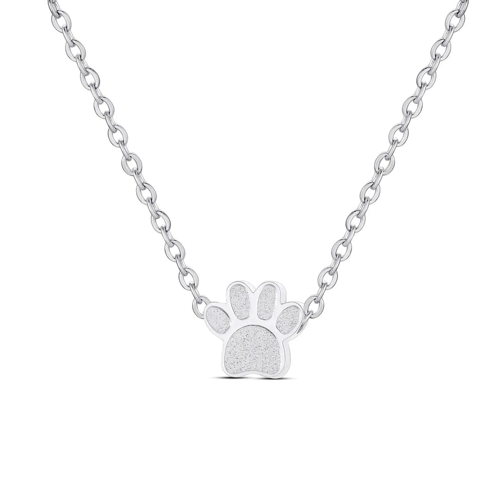 Stainless Steel Paw Print Perfume Necklace