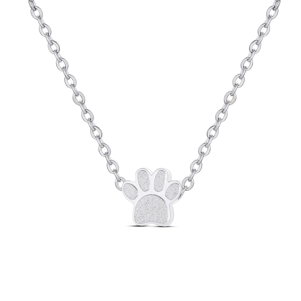 Stainless Steel Paw Print Perfume Necklace